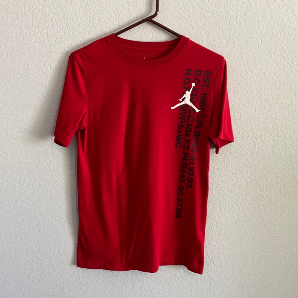 Kid’s Air Jordan red T shirt